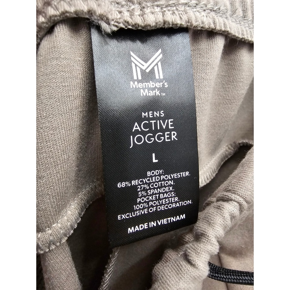 Member's Mark Mens Active Jogger Khaki Polyester Blend Athletic Size Large - Picture 5 of 7